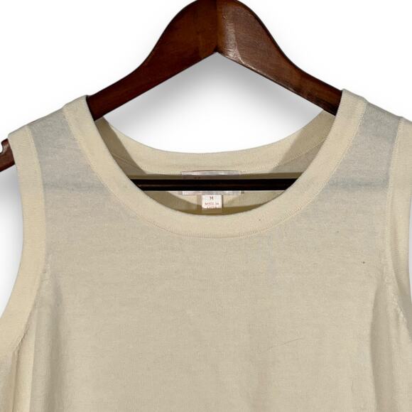 Belle by Kim Gravel Knit Tank High Neck Cream Modern Minimalist Summer Size M - Picture 5 of 8